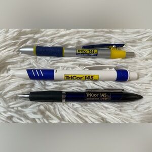 Tricor  145mg Metal Pens Lot Drug Rep Pharmaceutical Promo Advertising UNTESTED